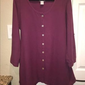 SOFT SURROUNDINGS Blouse Tunic Pink Magent M